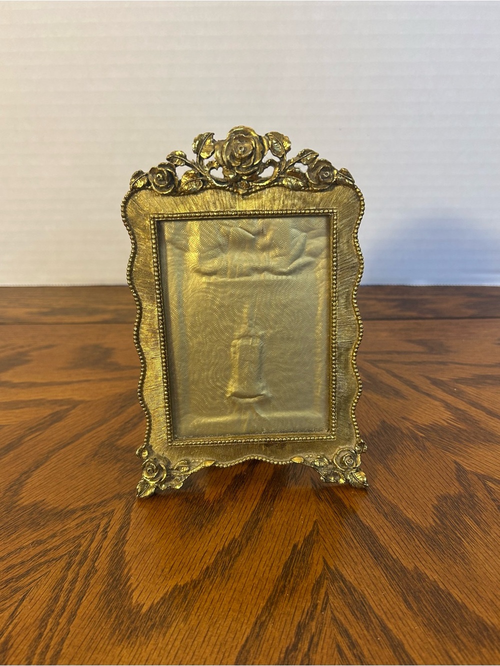 VTG Matson Gold Gilt Ormolu Ornate Picture Frame Square Roses Hollywood Regency